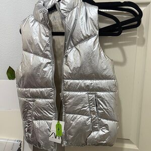 Silver Puffer Vest